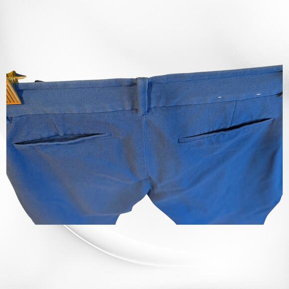 J Crew Navy Blue Stretch High Rise Cotton Blend Side Zip Ankle Length Pants - 4 - Picture 4 of 8